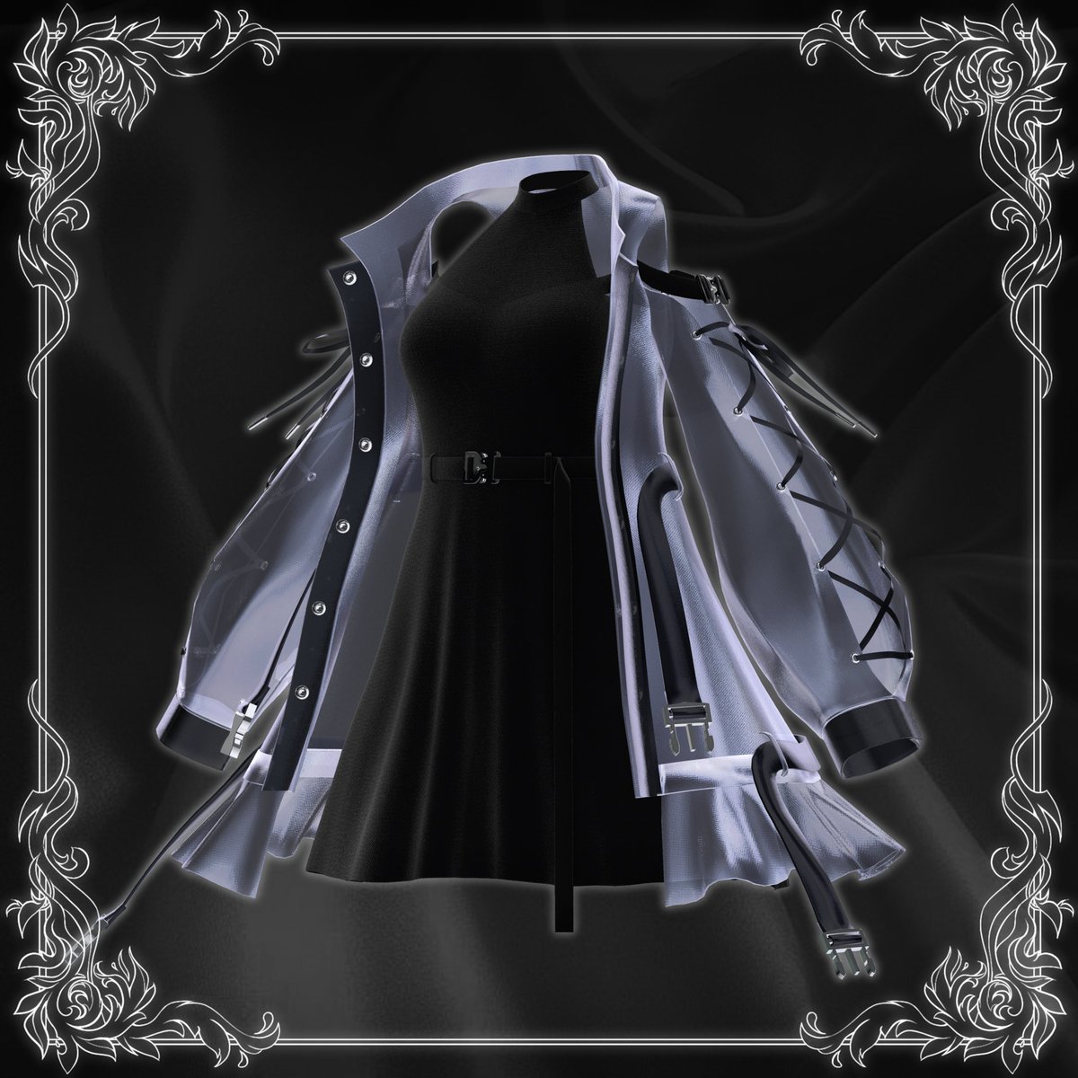 Euclase_ACVI's tweet image. 【衣装の販売、及び、RTキャンペーン+セール】
「グリード -Greed-」の販売を開始しました。
半透明の肩出しジャケットに加えて、ドレスと靴がセットの衣装です。
07/31 24:00までセールを実施中です。
euclase-shop.booth.pm/items/7232832
【RTキャンペーンについて】…