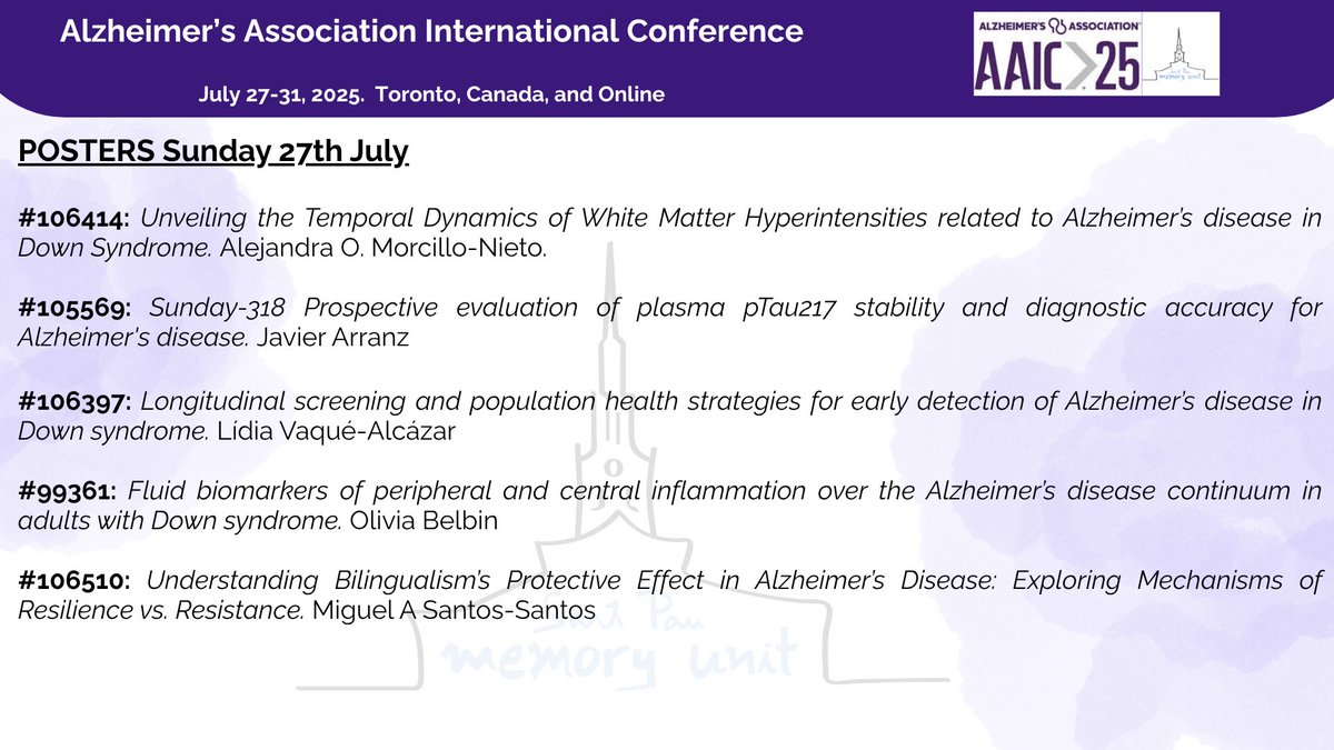 SantPauMemory's tweet image. Sunday at #AAIC2025 kicks off with exciting presentations from @SantPauMemory and collaborators 🧠🚀 #ENDAlz