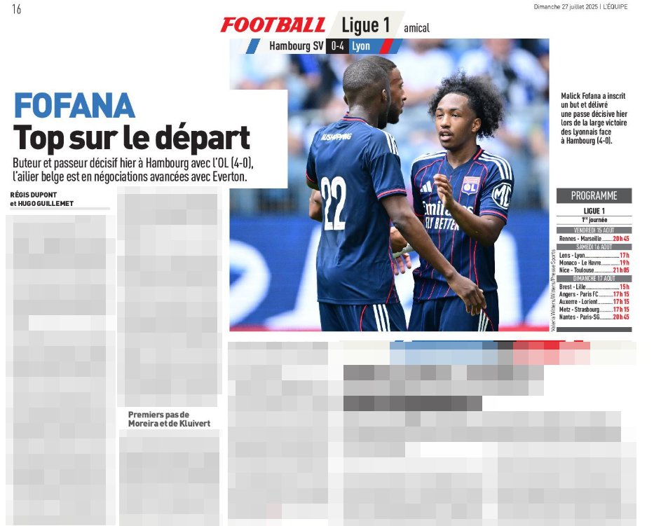 OL__Plus's tweet image. Dans l'Équipe papier du jour : #Everton est pressé de conclure l'arrivée de #Fofana, un joueur que les dirigeants lyonnais ont peu d'illusions de pouvoir retenir.
#Transferts