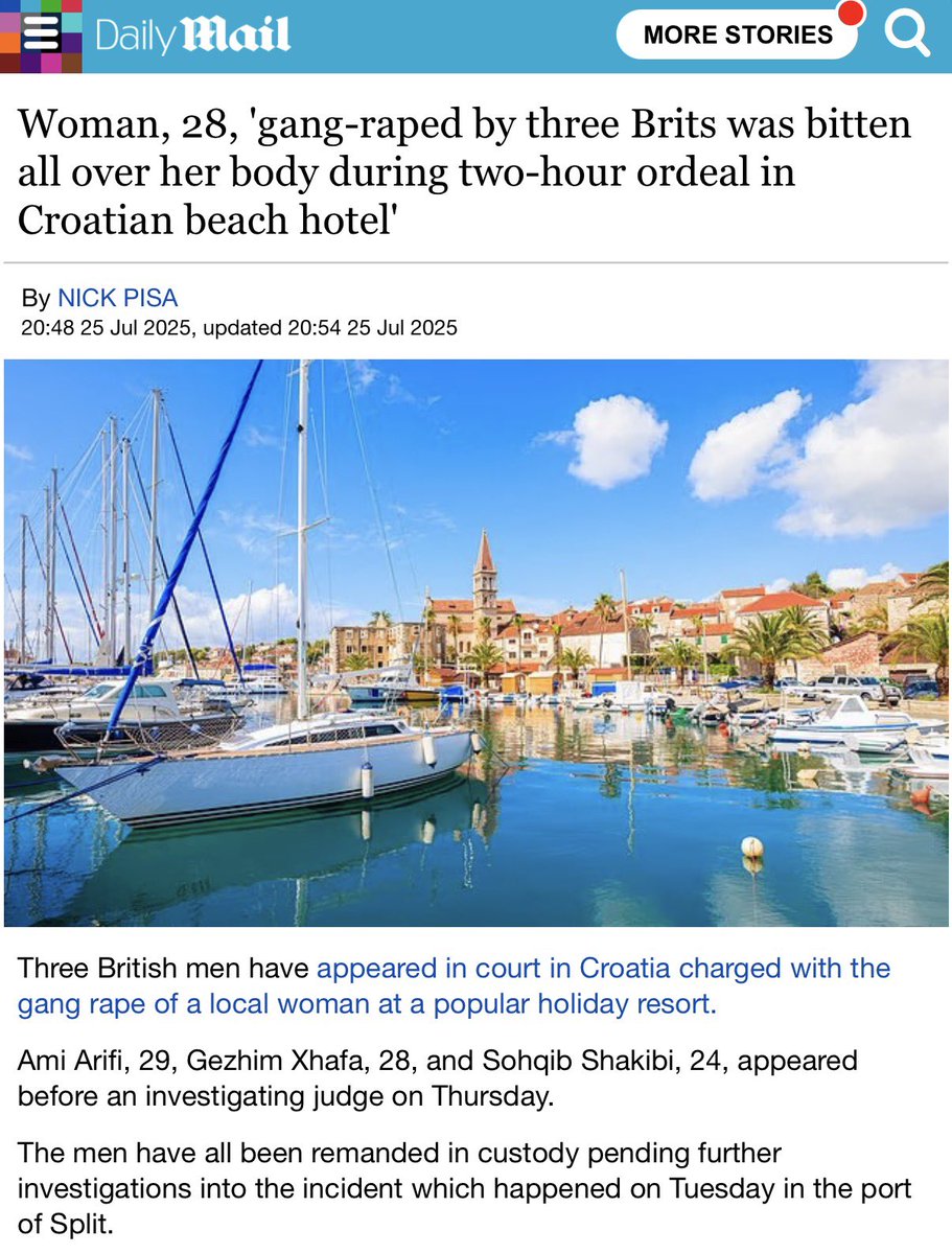 These modern British men are becoming a plague in Europe. They’re raping more than just English and Scottish girls. Now they’re raping Croatian girls in Croatia. Check out their names.
