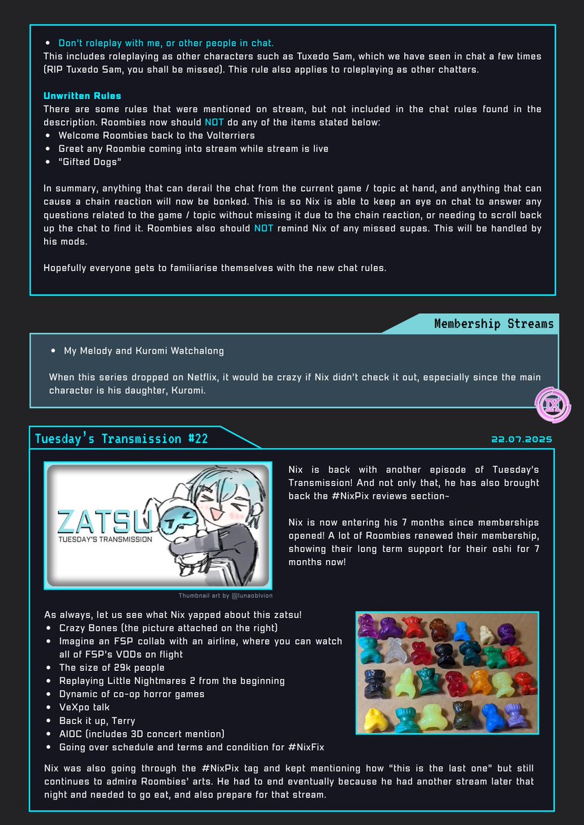 nixweekly's tweet image. NIX WEEKLY: ISSUE #11 🦾📰

Robi will be having a busy schedule so posting this *extremely* early this time. Make sure you check out the very very very important front page!

Enjoy tonight’s menshi, Volterriers!

Robi 🩵🌸

#NixWeekly 

(1/3)