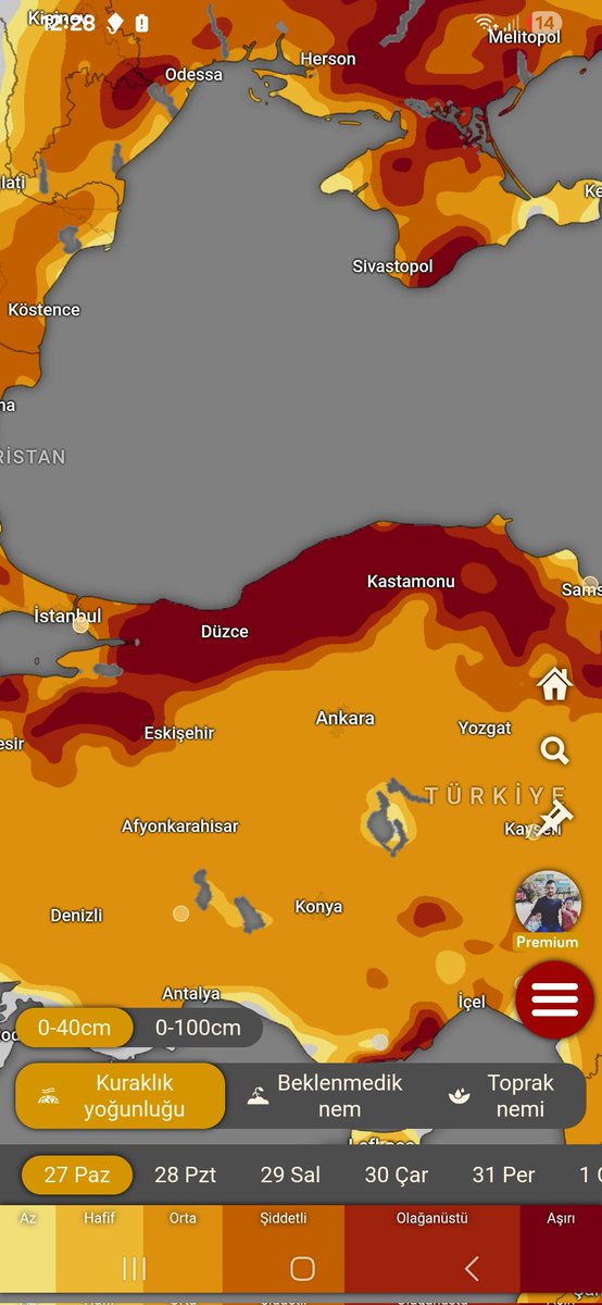 #karabukyanıyor karabuk sakarya ve bilecikteki yangınların temel sebebi iste bu harita. suan bolgede olağanüstü bir kuraklik yaşanıyor. ormanlar kupkuru ve hava aşırı sicak. maalesef iklim değişikliği sebebiyle ilerde bu yangınları daha çok göreceğiz.