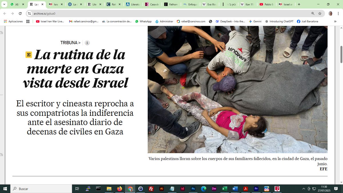 JcallSpain's tweet image. La rutina de la muerte en Gaza vista desde Israel | Opinión | EL PAÍS
share.google/85xdtvx3GkfxpE…