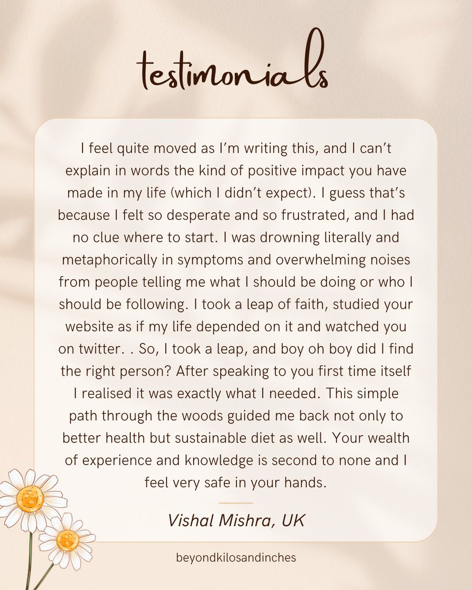 DeeptaNagpal's tweet image. Thank you, Vishal, for trusting me at a time when everything felt overwhelming and unclear and for letting me walk this journey back to health with you, not just for you.
From helping shift your HBA1C, strength, weight, and running, to witnessing your confidence rise and…