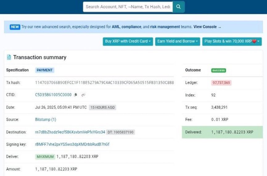 Brett_Crypto_X's tweet image. 🚨 JUST IN: 1.18 MILLION $XRP transferred from Bitstamp to a private wallet! 👀🔥
Whale loading up? 🤔