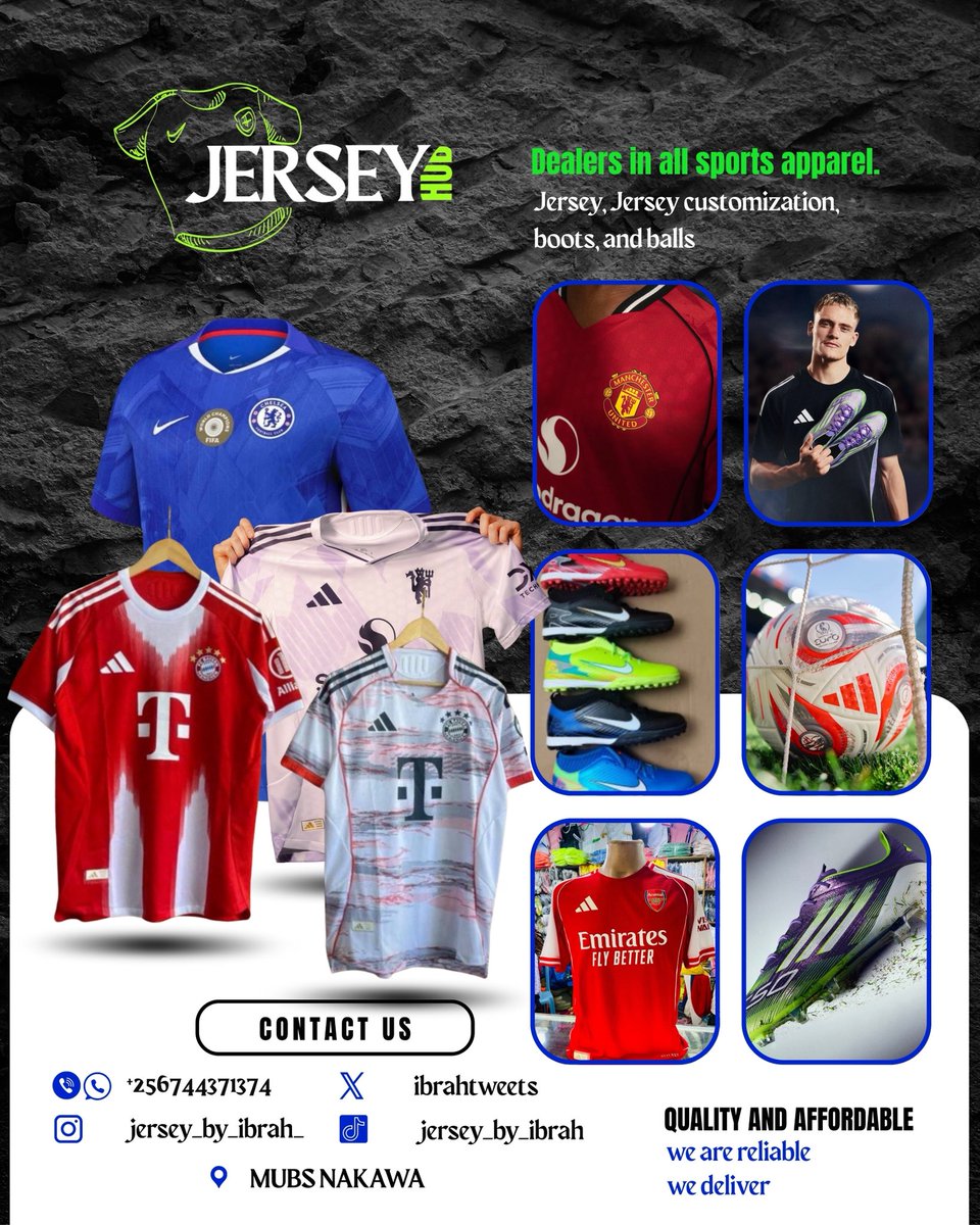 ibrah_tweets's tweet image. Looking for quality and authentic jersey?
I have got you covered with all your favorite team’s kit at pocket friendly prices
Contact me on 0744371374 and let’s talk business
