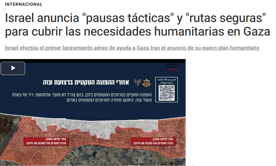 JcallSpain's tweet image. El lenguaje de este artículo cada vez se parece más al del nazismo: desplazamiento voluntario de población (por desplazamiento forzado), ciudad humanitaria (por campo de concentración), pausas tácticas (ganar tiempo ante la comunidad internacional).
europapress.es/internacional/…