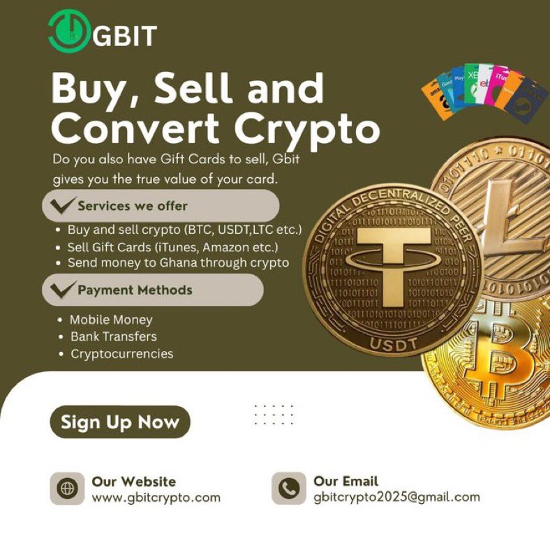 Buy and Sell cryptocurrencies with Mobile Money and Bank Transfers and Get up to 30 USDT free on your first Order.

gbitcrypto.com
