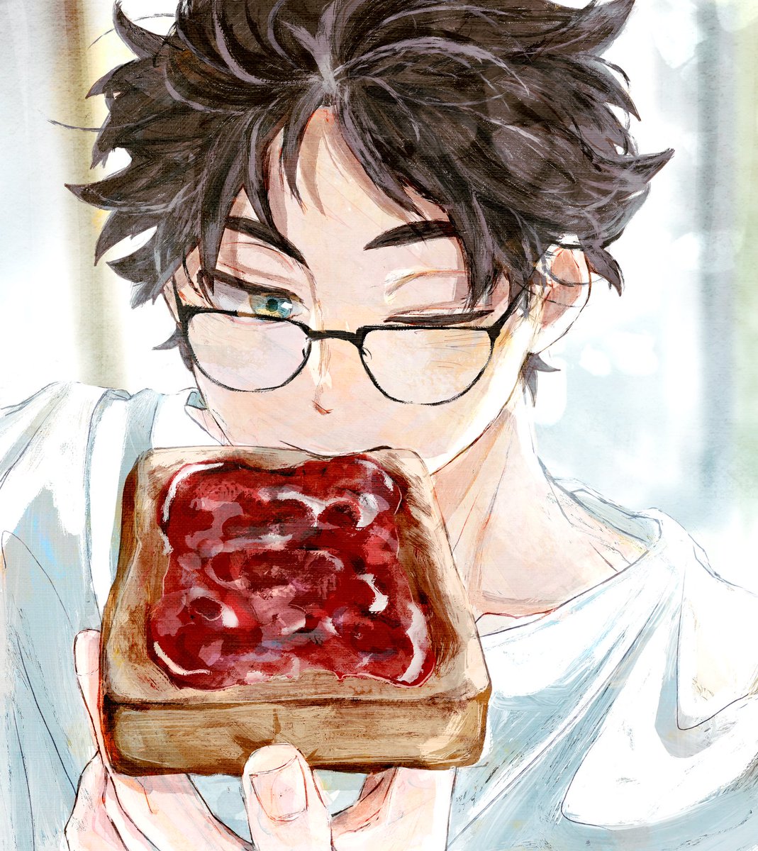 ilst_prac_hq's tweet image. 朝の優しい雰囲気が好き