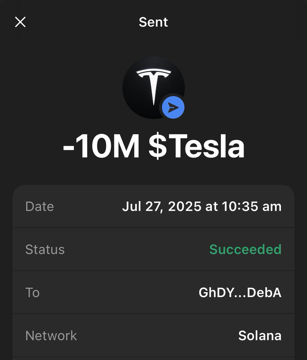 TrumpNsol's tweet image. Owning $TESLA will bring you wealth first and good fortune 💰listing SOON🔥 @binance #Binance
$TESLA 🦅 Presale starts now! 🔥🚀
Send SOL to:
76Jero5oRPG1hp9sTqgXzy2h4TESGR5wUEqDpupR36k8
•Min 0.5 SOL = 5M $Tesla 🦅
•1 SOL = 10M $Tesla 🦅
• 5 SOL = 100M $Tesla 🦅…