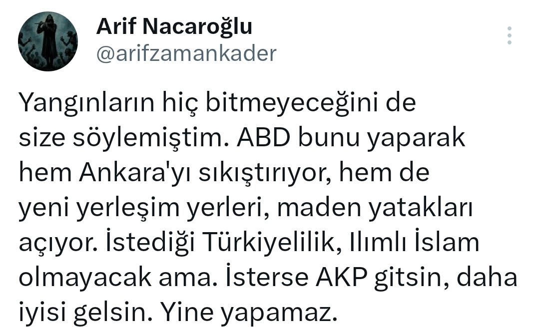 Gazeteci Erdem Atay: Bu işleri bilen bir bürokratla görüştüm. Bana dedi ki: ''Maden açabilecek, ruhsat verecek yer kalmadı. Kalmadığı için ormanları ve zeytinlikleri açmamız isteniyor. Bu yangınlar küresel çetenin, küresel sermayenin talebiyle yapılan yangınlardır. PKK'de bunun