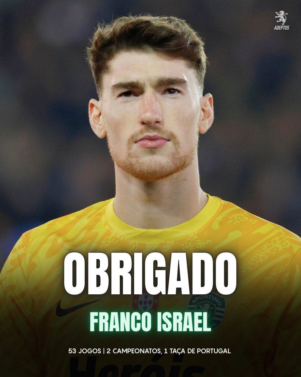 Sporting_CPAdep's tweet image. OBRIGADO FRANCO ISRAEL! 💚
A ligação de Israel com o Sporting CP chegou ao fim, depois de ter aterrado em Alvalade em julho de 2022.
No total foram 53 jogos.
🏆🏆 Campeonato Nacional
🏆 Taça de Portugal
Veio diretamente da equipa B da Juventus para crescer na sombra de…
