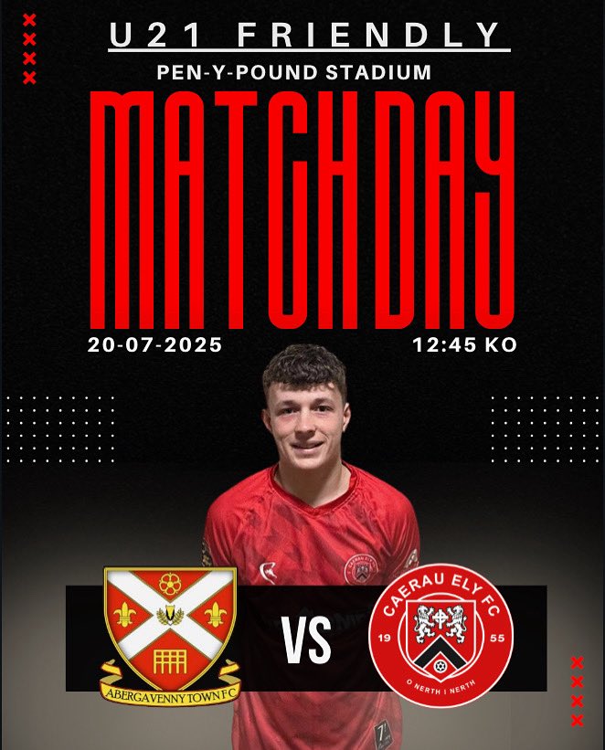 Caerau Ely FC (@caerauelyfc) on Twitter photo U21 Pre-Season Fixture #2
Our U21s Development Team visit Pen-Y-Pound Stadium to compete against <a href="/AbergavennyTFC/">Abergavenny Town FC</a> this afternoon.
Another good opportunity for players to get minutes under their belt.
#ONerthINerth U21 Pre-Season Fixture #2
Our U21s Development Team visit Pen-Y-Pound Stadium to compete against <a href="/AbergavennyTFC/">Abergavenny Town FC</a> this afternoon.
Another good opportunity for players to get minutes under their belt.
#ONerthINerth