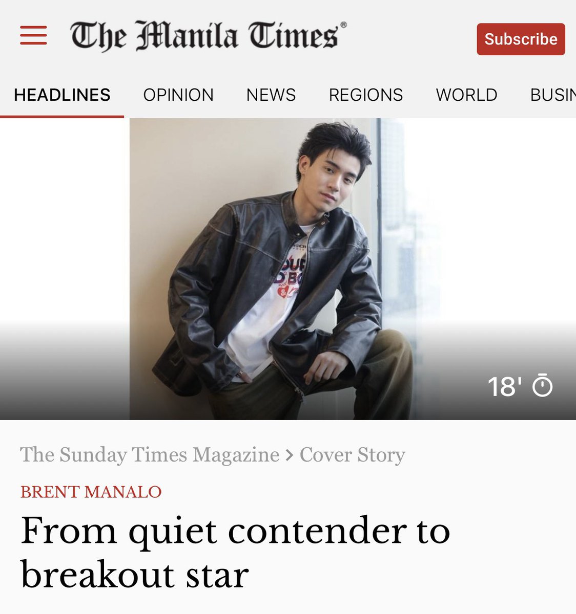 FAMANALOFFICIAL's tweet image. Looking for a good read? Check out The Manila Times’ article about Brent Manalo and discover why it’s one of the interviews he truly enjoyed!
Have you read this cover story already? Feel free to share your favorite part in the comments below!
🔗 manilatimes.net/2025/07/27/the…