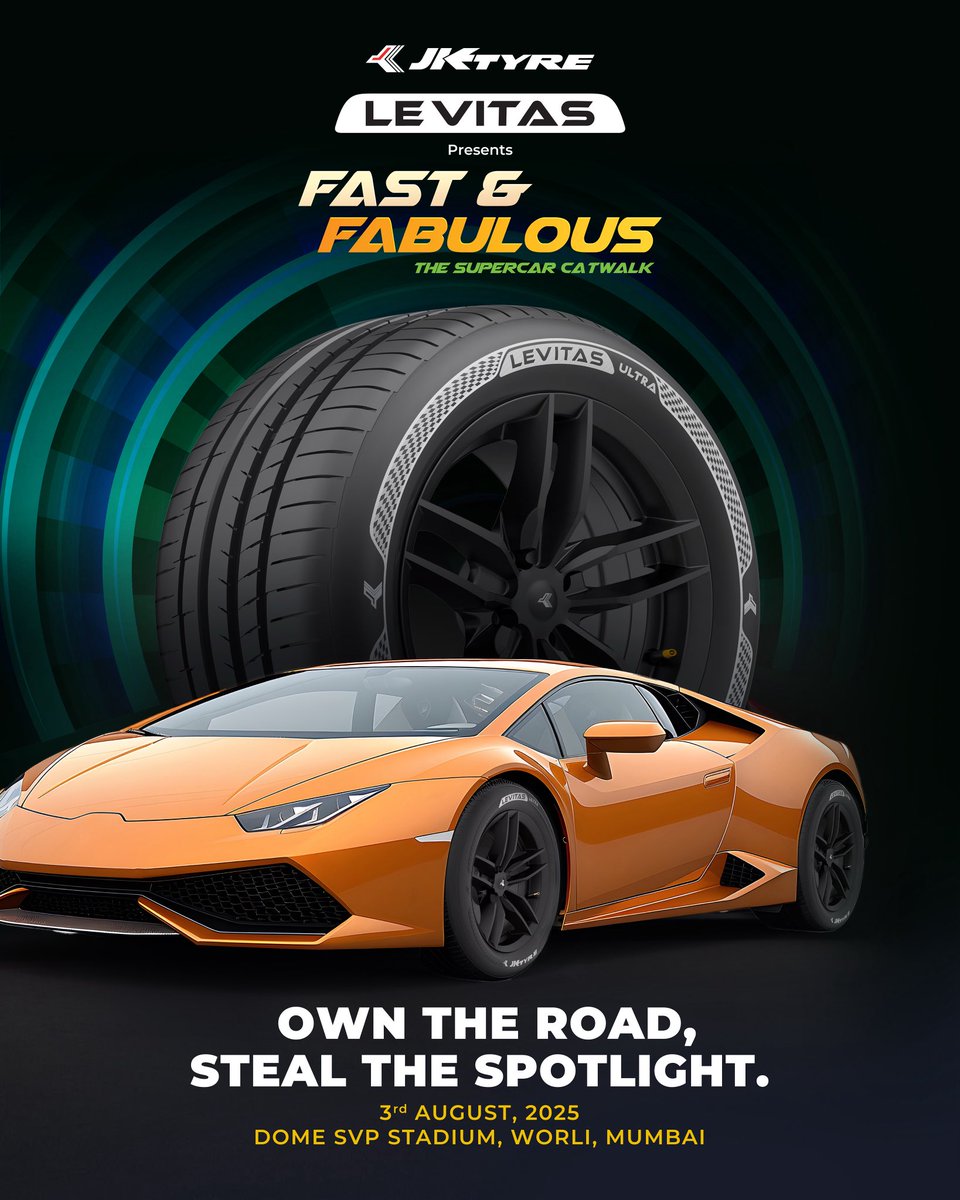 Some tyres grip the road. This one grips attention. Catch Levitas at Fast amp Fabulous, presented by JK Tyre. 3rd Aug 5 PM Dome SVP Stadium, Worli, Mumbai Levitas is ready Some tyres grip the road. This one grips attention. Catch Levitas at Fast amp Fabulous, presented by JK Tyre