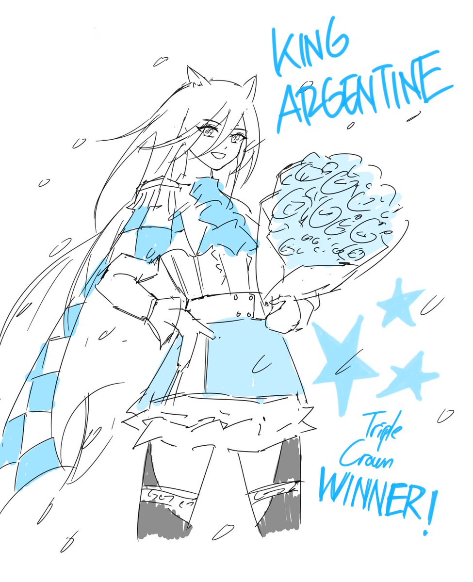 King Argentine my dazzling emperor!! did a quick and messy fanart to celebrate a new history! #umamusume
