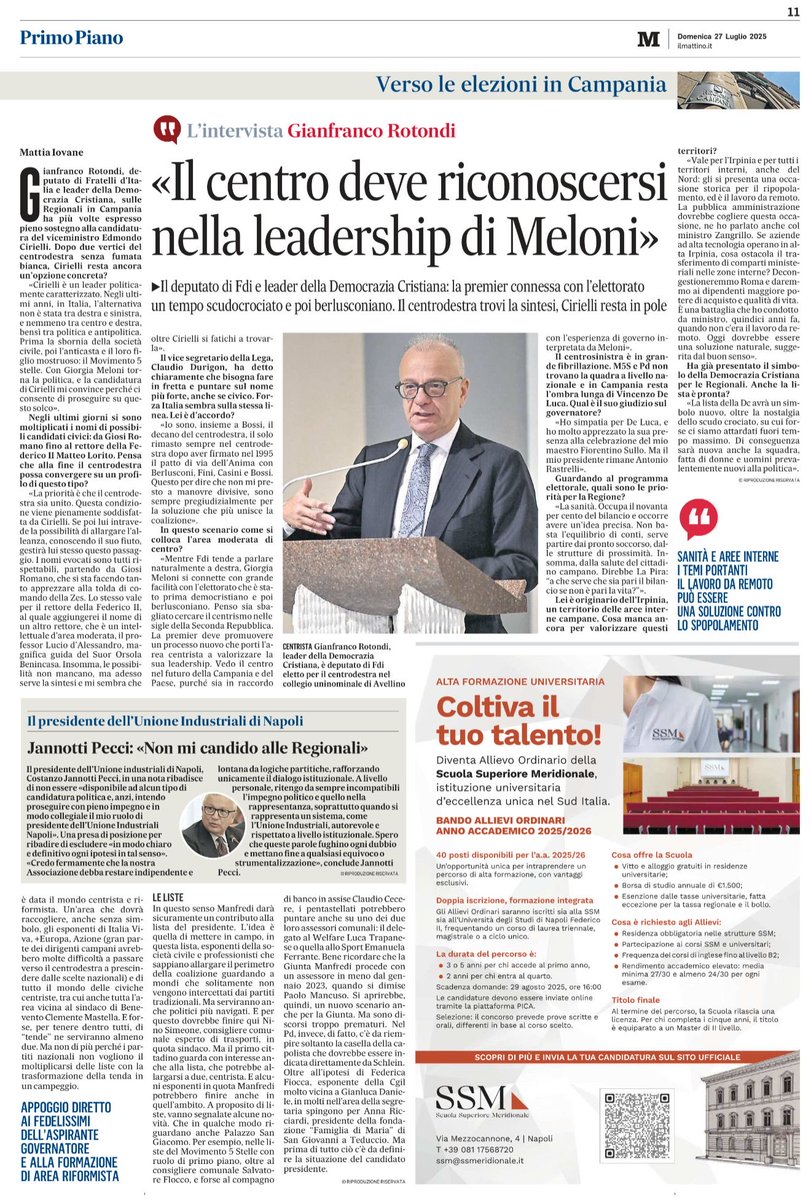 Una riflessione col bravissimo Mattia Iovane del ‘Mattino’ sulle elezioni regionali campane