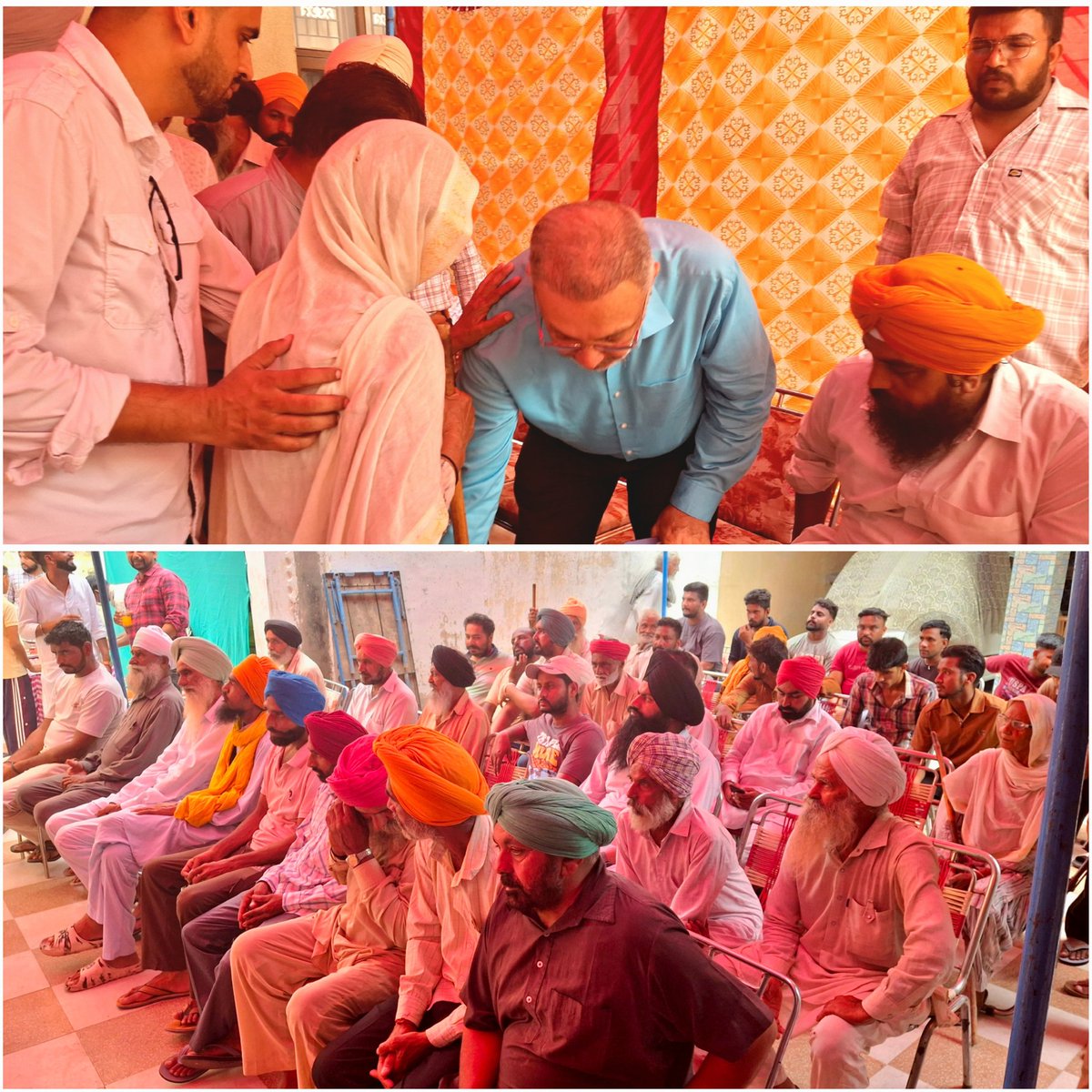 AAPbalbir's tweet image. "Making public service the religion of my mind, today I reached Satwinder Singh Ji's house in village Chalaila and met the villagers and party colleagues and listened to their problems.
I took a detailed review of the ongoing development works in the village and decided on a…
