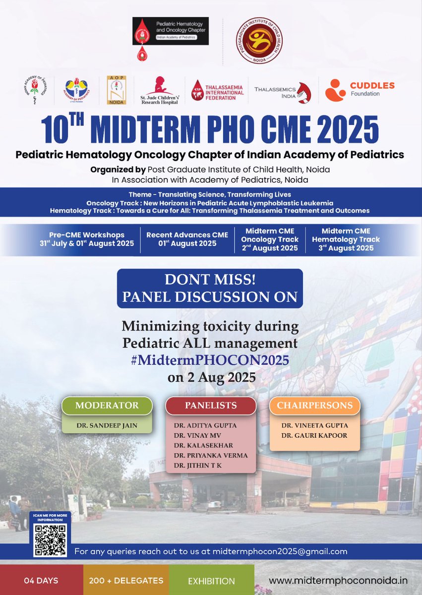 #MidtermPHOCON2025
#ALL
#PHOCON4all
How to minimise ALL tt toxicity 
<a href="/DrManasKalra1/">Dr Manas Kalra</a> <a href="/nr_pedhemonc/">Nita Radhakrishnan</a> <a href="/Satyayadav__/">Satya Prakash Yadav</a> <a href="/DrNehaRastogi1/">Dr Neha Rastogi</a> <a href="/dr_khandelwal99/">Dr.Rachit Khandelwal, MD</a> <a href="/drarchanamv/">Archana M V</a> <a href="/Parulbrat/">Bharat Agarwal</a> <a href="/BadiraP/">Badira Cheriyalinkal Parambil</a> <a href="/drsilkyjain/">Silky Jain</a> <a href="/DrShrutiKakkar/">Shruti Kakkar</a> <a href="/DrSunilBhat/">Dr Sunil Bhat</a> <a href="/DrGKharya/">Dr Gaurav Kharya</a> <a href="/MunikotyVinay/">Vinay Munikoty Venkatesh</a>