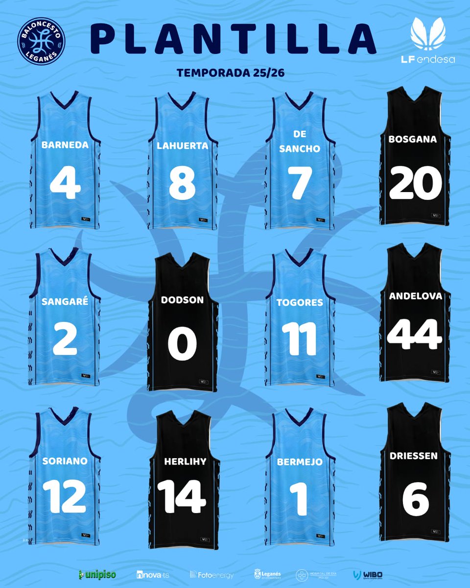 🔵 DORSALES TEMPORADA 25/26 🔵

Dorsales definidos para empezar la temporada 🙌🏼✅

¿Tienes ganas de ver a nuestras chicas? 💪🏼‼️

⌛⌛

#leganésCiudadDelBasket #lfendesa