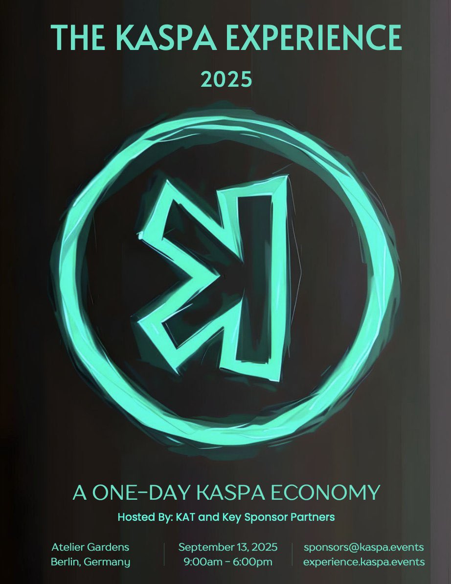 GoonBoyCrypto's tweet image. Hey you Kaspa legends
@KaspaSilver @thekaspaonion
@Themooseisloos5 @NakaSompo
@brt2412 @BitcoinsSG
Have any of you seen what @Kaspa_KAT have going down in Berlin this September ?
Be great if any of you could come along or if not just support the event and share the word.…