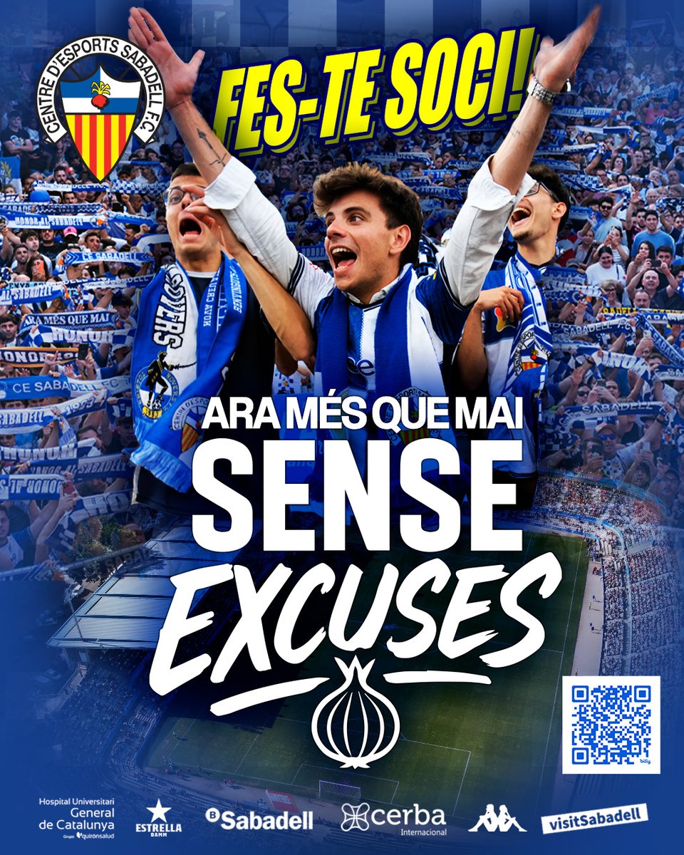 CESabadell's tweet image. ➕ Ja hem superat els 3.000 socis, però volem viure aquesta temporada amb molts arlequinats més!
🧅 Recordeu que teniu un 𝟮𝟱% 𝗗𝗘 𝗗𝗘𝗦𝗖𝗢𝗠𝗣𝗧𝗘 portant un nou soci a oficines
🎟️ Aconsegueix el teu carnet a cesabadell.compralaentrada.com en menys de cinc minuts
#AMQM