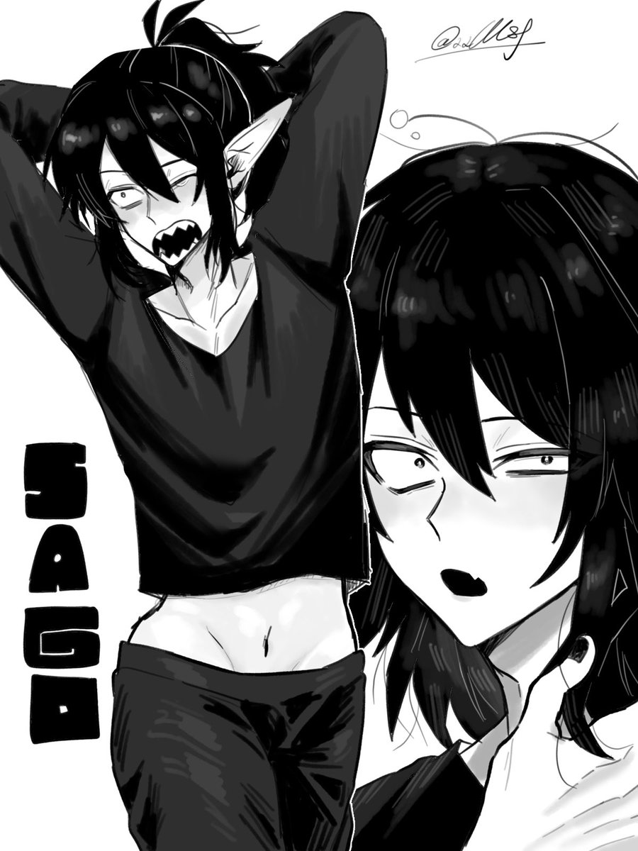 zzIllust's tweet image. 寝起き
 #サゴの日常