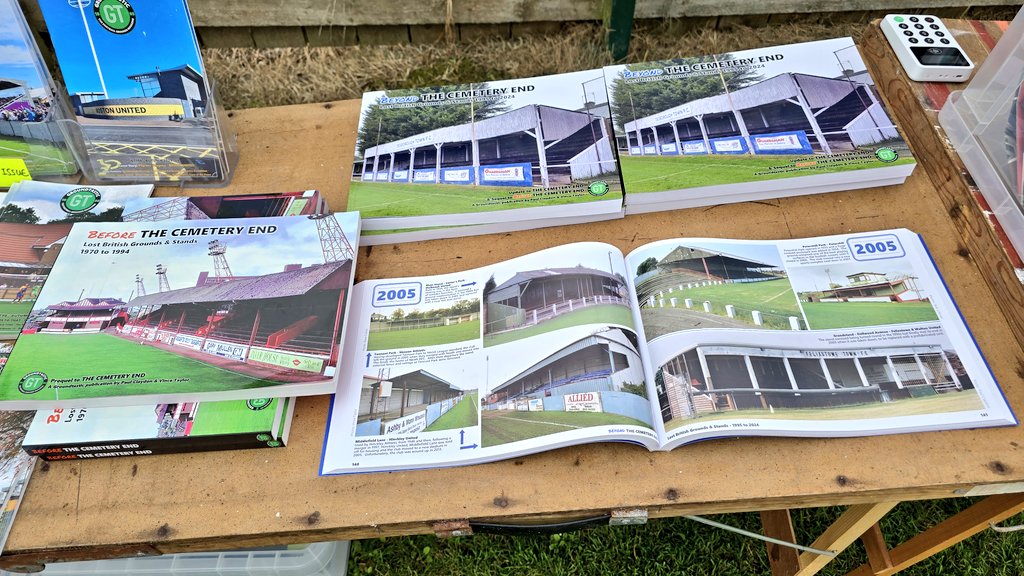 paul_gtastic's tweet image. For anyone attending the @UCLHop2025 game at Skegness Town this morning, the GT stall is set up and ready to go. Copies of our new BEYOND THE CEMETERY END book are available.