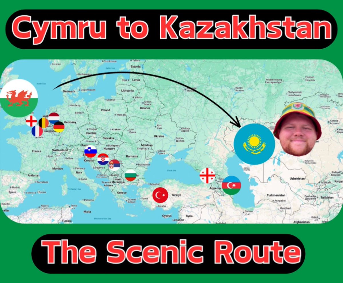john_mcal's tweet image. TOMORROW I’m travelling from Wales to Kazakhstan overland … all for football! 🏴🇰🇿
A lot of trains, buses and ferries across Europe, Turkey and the Caucasus, finishing in Kazakhstan in time for the Wales game there in September! 😁
Follow on YouTube - youtube.com/@johnmactravels