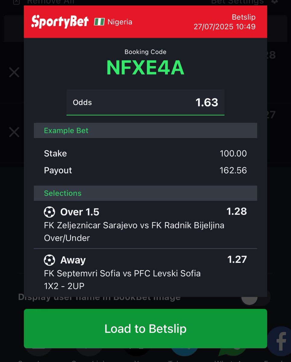AGreentips's tweet image. Sporty Lovers
50 odds 👉 RVL14X
1.6 odd 👉 NFXE4A
Play if you fancy
Like & repost ❤️