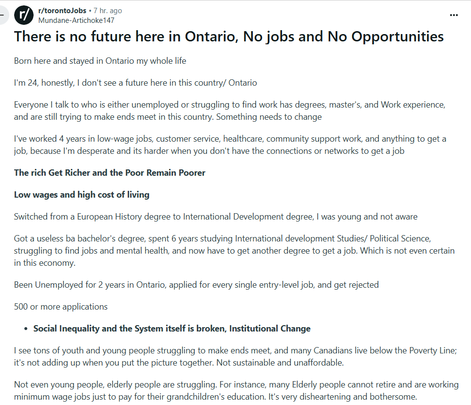 01CuriousGeorge's tweet image. Young Canadians can't get ahead anymore in this country. They are considering moving abroad for jobs and better opportunities. We've imported cheap foreign labour in exchange for pushing out our own talent and the government does NOT care one bit. It's almost like it's all by…