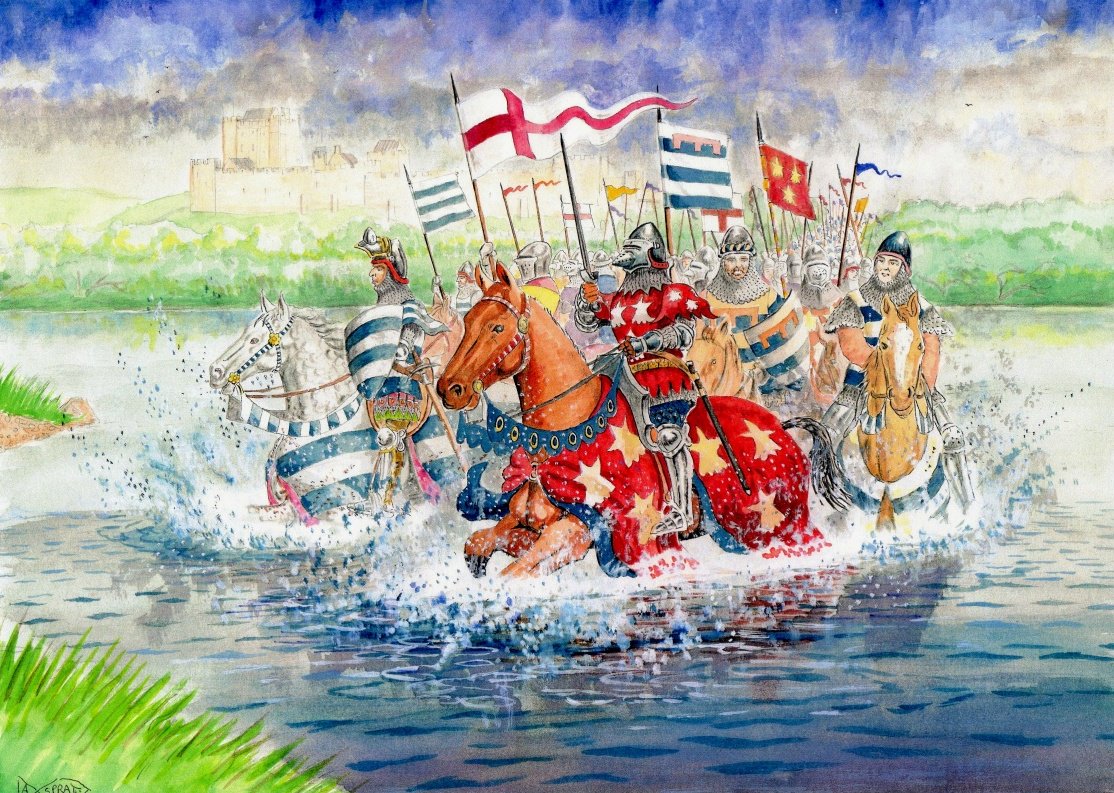andrewsp2009's tweet image. Nesbit Moor 1355. Ramsay draws Lord Dacre & Lord Grey from Norham into a trap. John Halyburton killed in the Scots charge but English defeated with prisoners taken. A French knight bought some prisoners & killed them at 'Slaughter Hill' in revenge for his Father's death in France