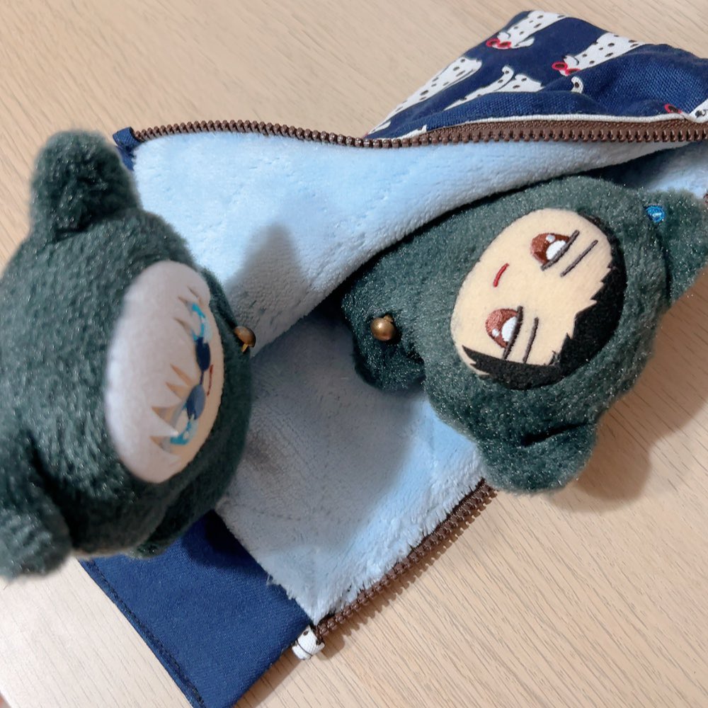 Azm15A's tweet image. 日傘ケース作ったよ、ちみちゃん
雨傘兼用だから濡れても大丈夫なように内布はマイクロファイバーだよ