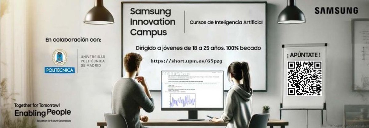 ETSIDI_UPM's tweet image. SAMSUNG INNOVATION CAMPUS – CURSO C&P Coding and Programming (PYTHON)
Samsung se une una vez más, a la #UPM para ofrecer una nueva edición del programa formativo Samsung Innovation Campus.
Inscripción hasta: 20 de agosto de 2025
Formación 100% becada.
ℹ️ short.upm.es/65pzg