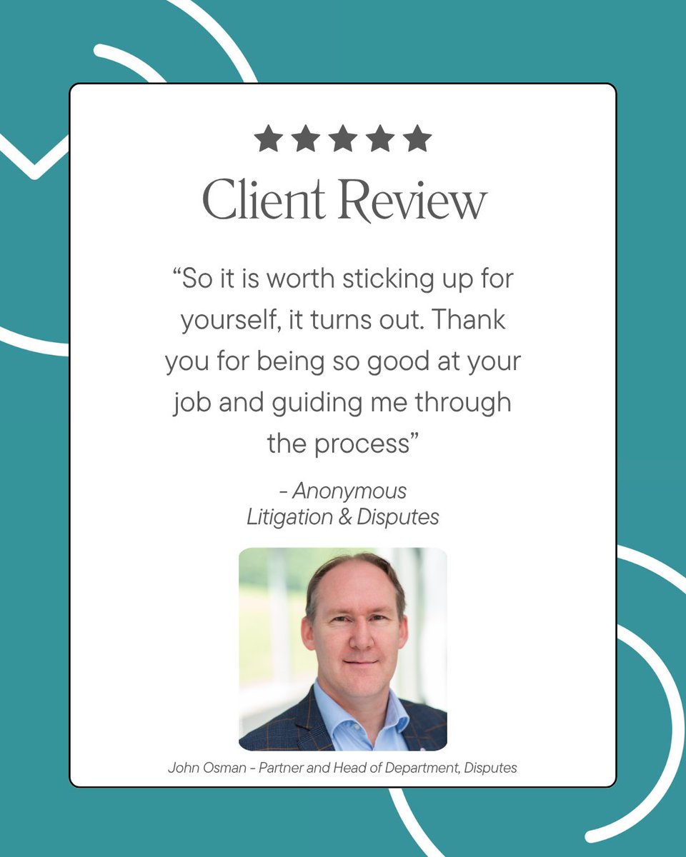 Mogers Drewett (@mogersdrewett) on Twitter photo Another happy client and fantastic review for John Osman, Partner and Head of Disputes. Contact John if you have a legal problem that needs expert help and advice at John.Osman@mogersdrewett.com
#LegalExpert #ClientSatisfaction #DisputeResolution #ExpertAdvice #MogersDrewett Another happy client and fantastic review for John Osman, Partner and Head of Disputes. Contact John if you have a legal problem that needs expert help and advice at John.Osman@mogersdrewett.com
#LegalExpert #ClientSatisfaction #DisputeResolution #ExpertAdvice #MogersDrewett
