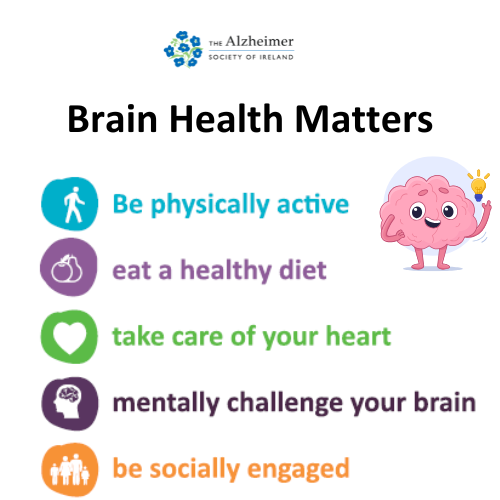 Your brain health matters — and the choices you make today can help protect it long into the future.

Regular exercise, a balanced diet, good sleep, social connections, managing health conditions will help reduce the risk of dementia.

🔗 alzheimer.ie/about-dementia…