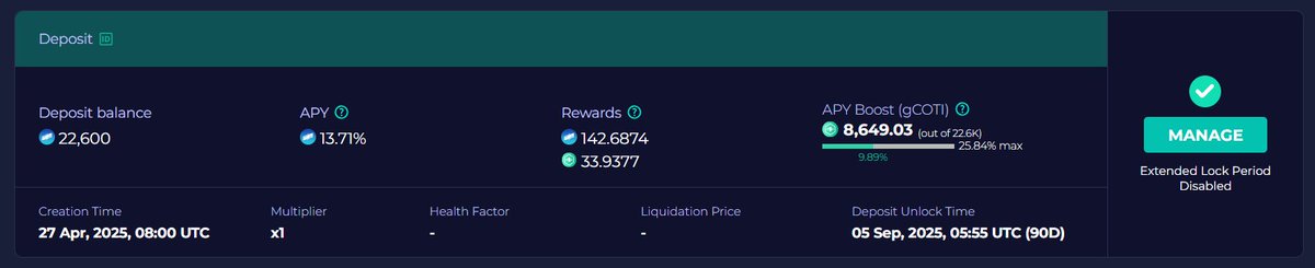 The rewards are building nicely. When we reach above 210 $COTI we will do another drop to holders and we will increase the deposit balance to feed the flywheel.

<a href="/BabyTuruNFT/">Baby Turu NFT $BBT</a> #CWT #COTI