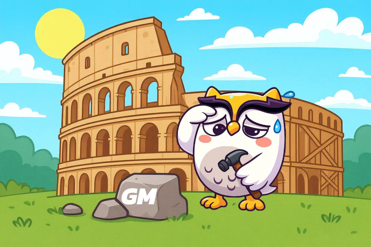 Owlto Finance(๐ฆ๐๐ฆ) (@owlto_finance) on Twitter photo Rome wasn't build in a day, but your bags will be packed faster when you say โGMโ Rome wasn't build in a day, but your bags will be packed faster when you say โGMโ