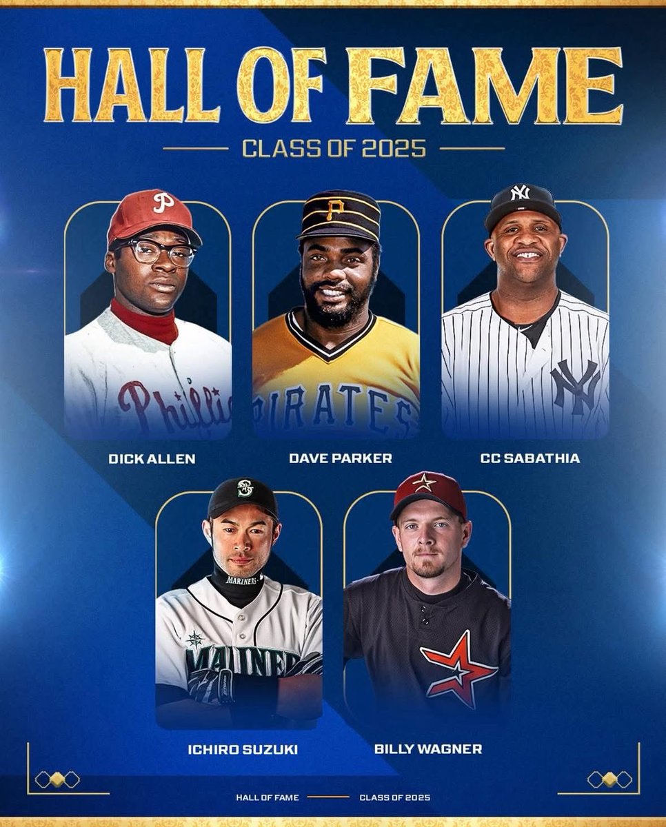 harvardplayer's tweet image. Congrats to these five great players inducted into Cooperstown today. #MLB.