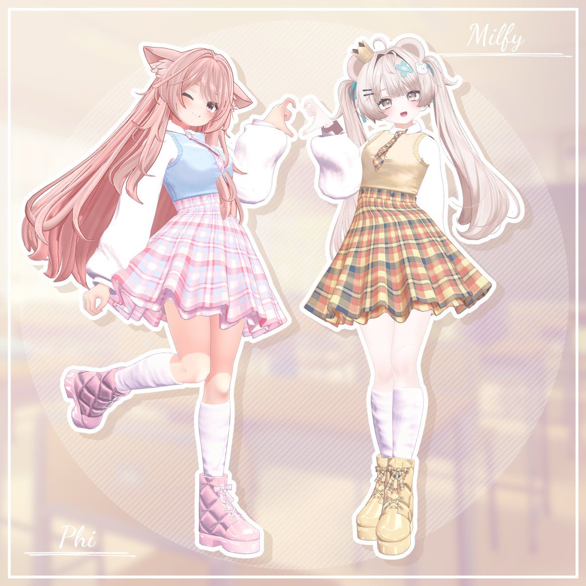 L0wi2's tweet image. 【お知らせ】
『Pastel Bloom』に”ミルフィ対応”と&quot;ファイ対応&quot;を追加しました‼️
フルセット購入済みの方は購入履歴からダウンロードできます！
387.booth.pm/items/6991065

#387SHOP #VRC #VRChat #booth_pm