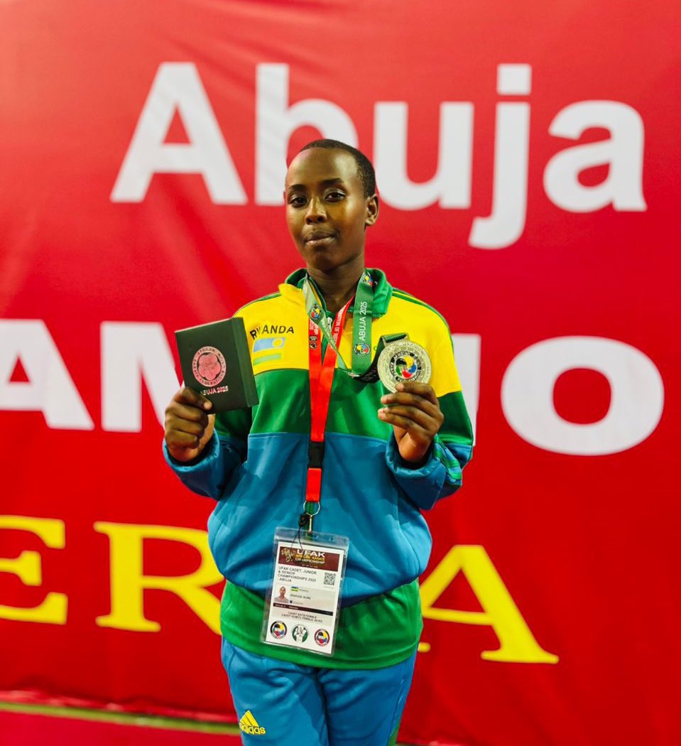 TimesSportRW's tweet image. PHOTOS: Meet Irakoze Aline, the Rwandan karateka who won silver in the junior under-53kg kumite category at the 2025 African Karate Championship in Abuja, Nigeria.
