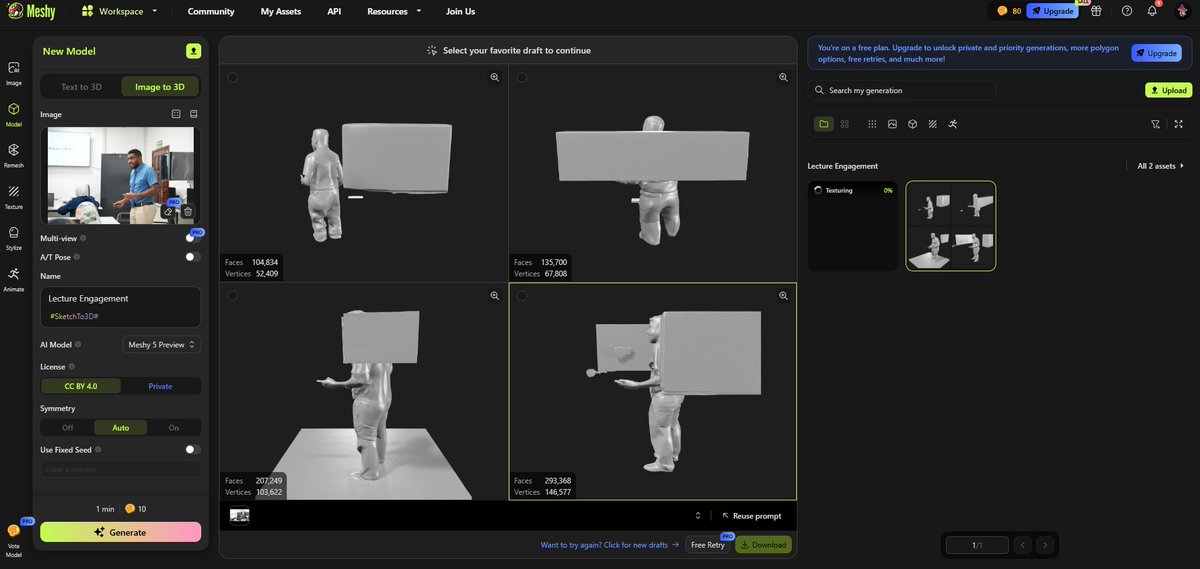 moamergabsa's tweet image. Generated 3D models from text + image using Meshy, Genie, Tripo3D, and TripoSR
AI tools are turning ideas into real, interactive objects 🧠💻
#ALX_AiSK 
@alx_africa