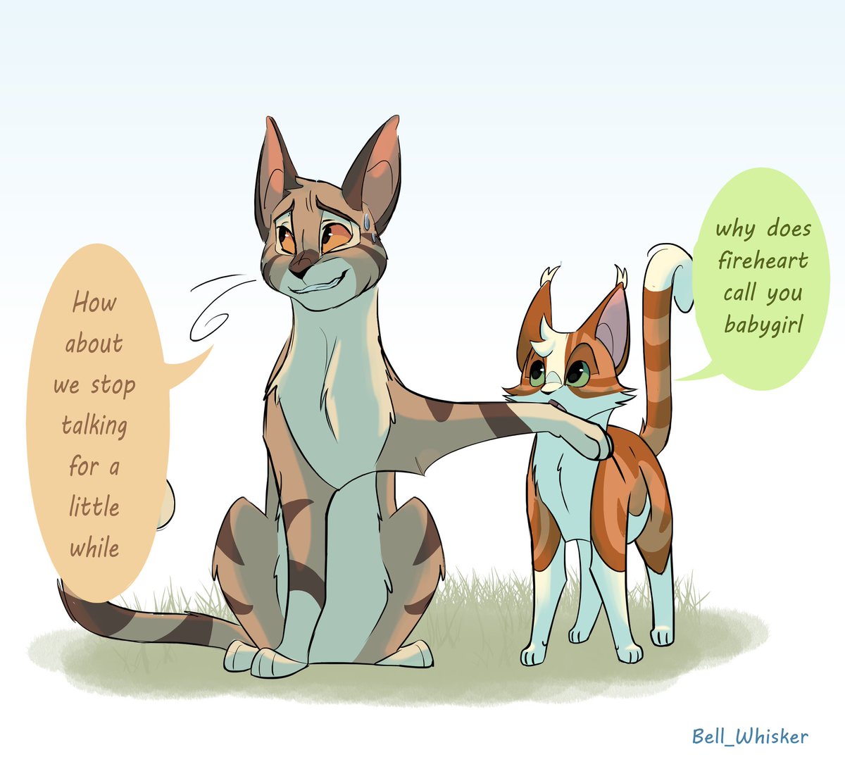 Bell_Whisker's tweet image. This is canon btw
#onewhisker #fireheart
#onestar #firestar #gorsepaw