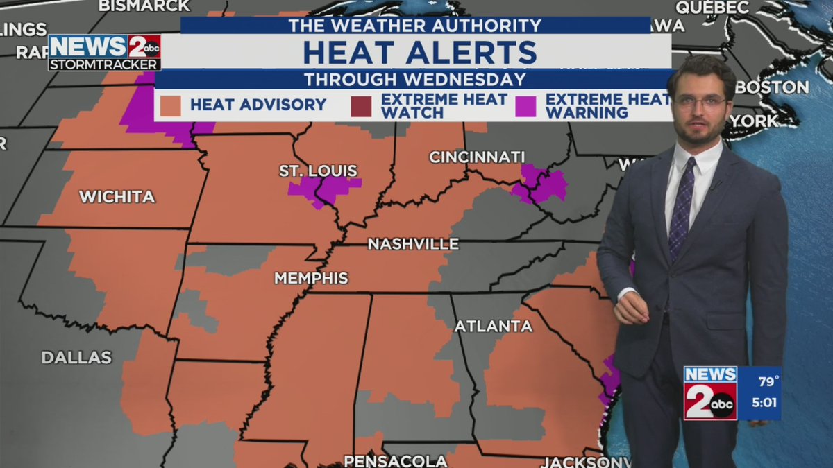 AlexLibbywx's tweet image. I&apos;M SORRY!!! Heat advisories are back, and they are in effect for a while... @meganfeetv and I are on Good Morning Nashville with your latest news and weather headlines!

@WKRN