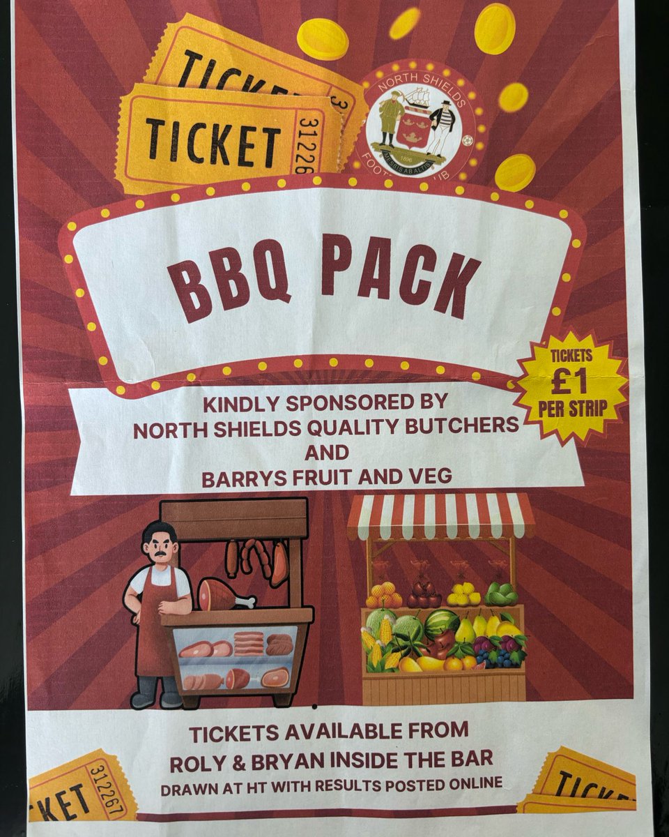 NorthShieldsFC's tweet image. MEAT DRAW PRIZE UNCLAIMED

Yesterday’s meat draw winner is yet to claim their prize.

The winning ticket Yellow 836-840 on the yellow.

Are you the lucky winner?

#HowayTheRobins #StrongerTogether
