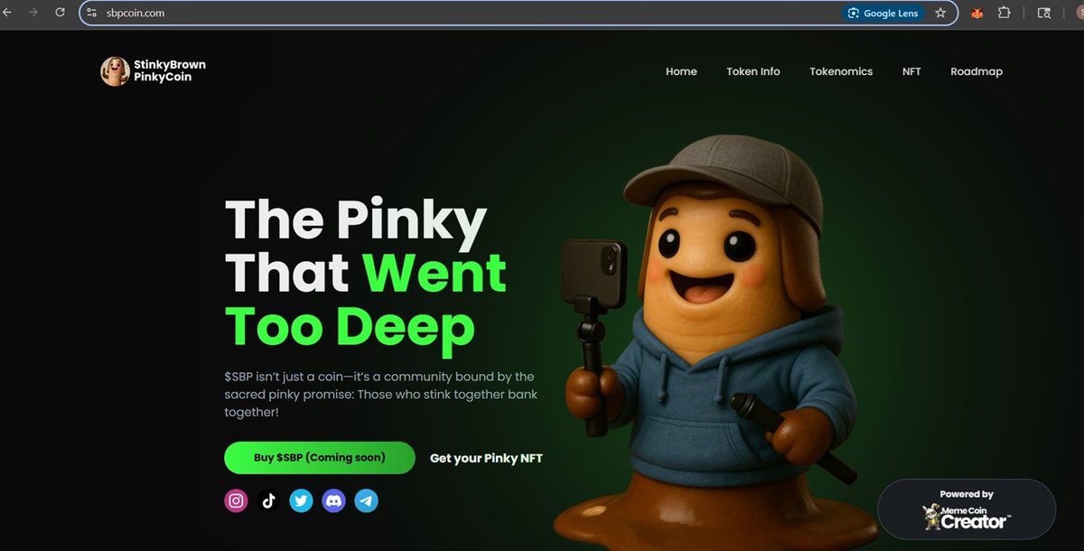 ComputerScrap50's tweet image. $SBP @SBPcoin on @solana
Stinky Brown Pinky
Token Launch Julu 31.
NFT's Currently for Sale on #Solsea
Every NFT Purchase gets Airdrop of 20,000 $SBP
(Airdrop within the first 7 days after token launch)
sbpcoin.com