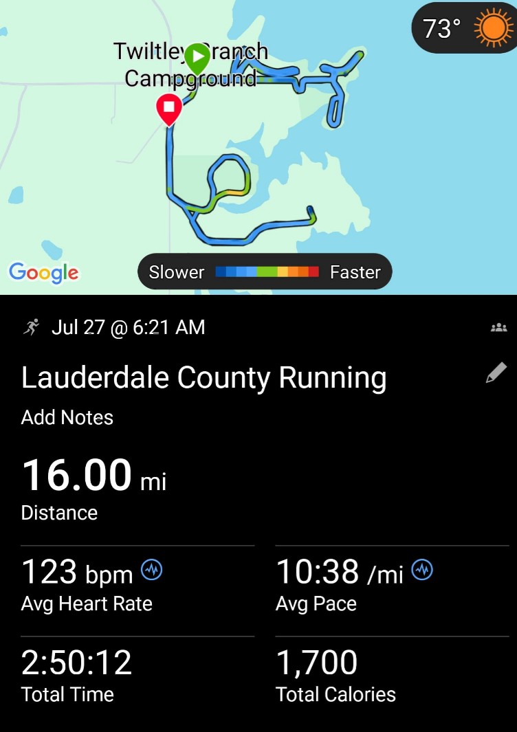 nomdk1's tweet image. Long run this morning with dead legs. Since June I've been doing a long interval session on Saturday, then my long run on Sunday. The idea is that while it is too hot to run for pace, I can get used to running on tired, flat legs. Let's hope it pays off, because it is hell!