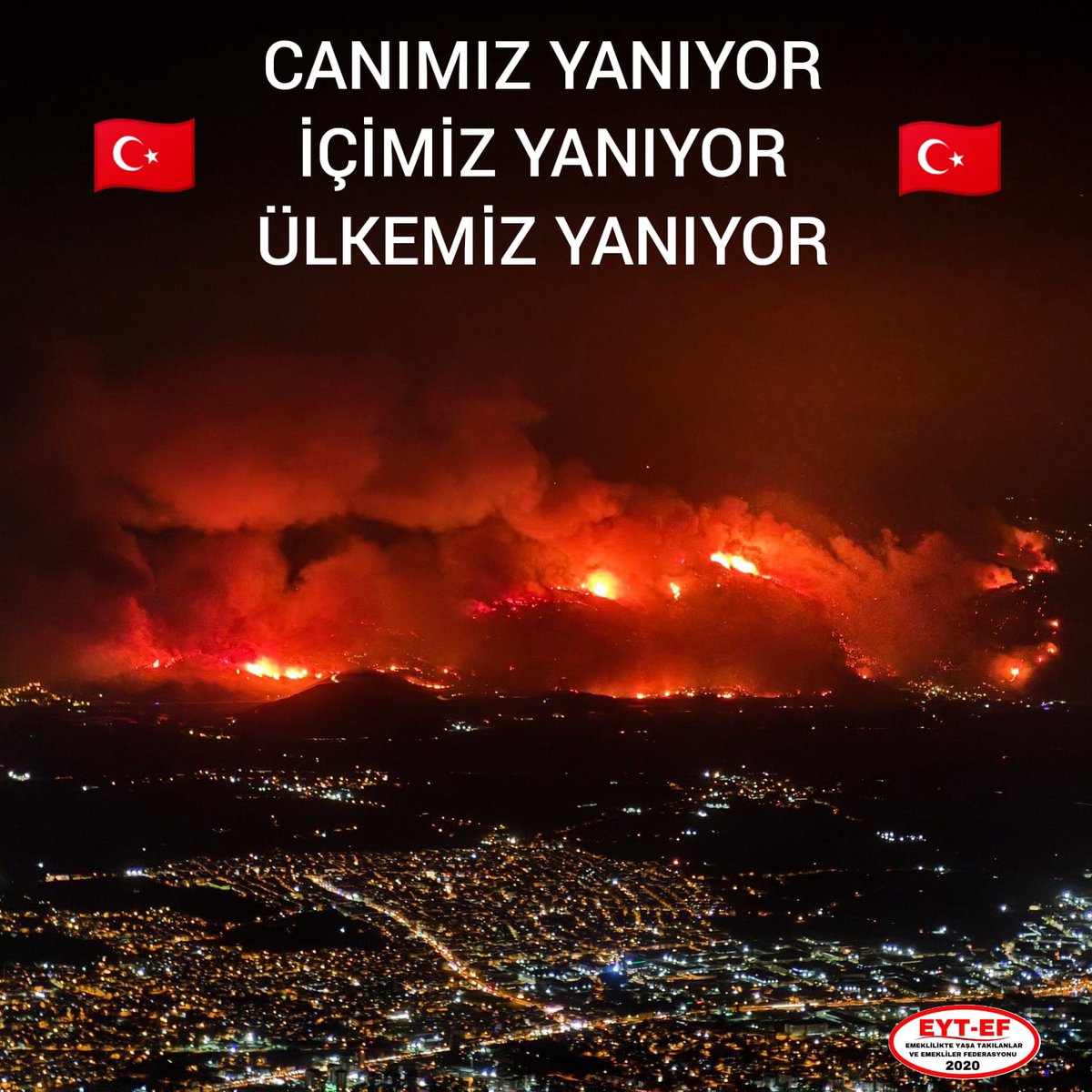 📣DUYURU📣

Twitter Hashtag çalışmalarımızı durduyoruz. ‼️

Ülkemizin dört bir yanında çıkan orman yangınları ;
#Bursa #Bilecik #Karabük #Eskişehir #Uşak #Ankara #Sakarya #Mersin #Kahramanmaraş ve daha birçok ilimizi derinden etkilemiştir.

Canla başla mücadele eden tüm itfaiye,