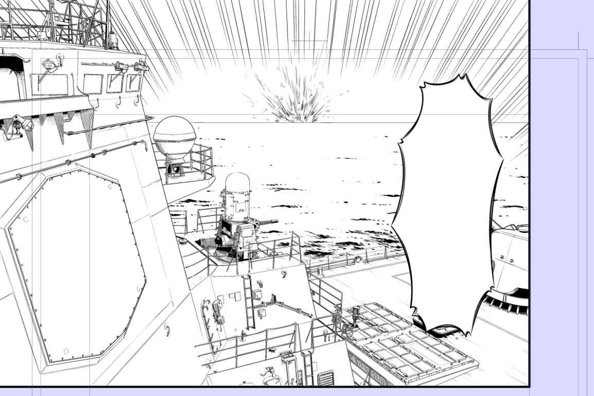 flat2105's tweet image. 艦これの同人誌なのにまーたイージス艦の艦橋描いてる…