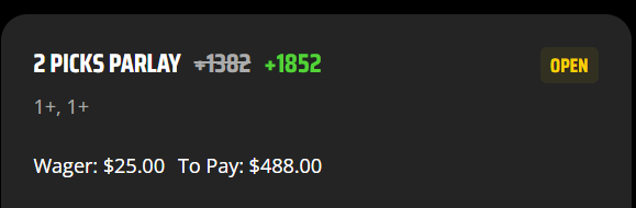 JazzrazBets's tweet image. MLB HR Boost on DK so teamed up with @Mike_Thurston to build one out

Gunnar Henderson HR +285
Brent Rooker HR +285
Boosted to +1852 

GL GL lets give it a run ⚾️